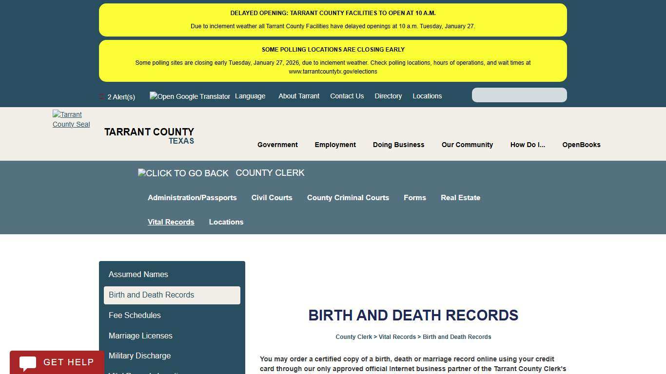 Birth and Death Records