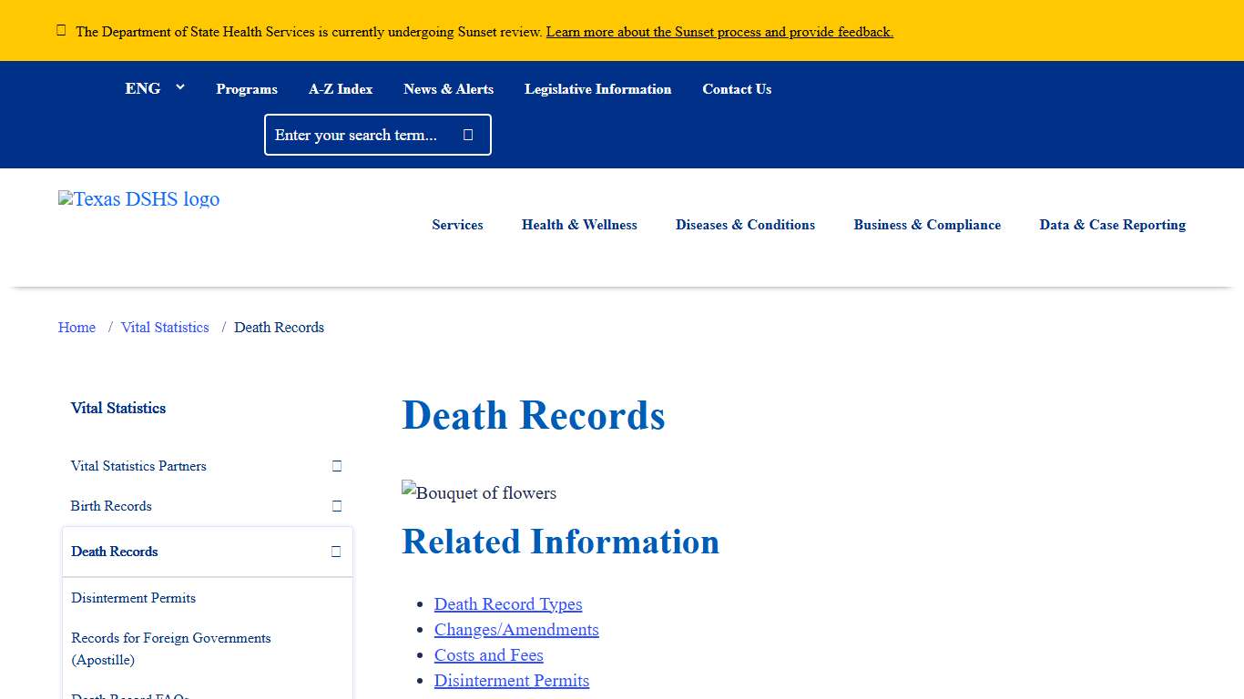 Death Records Texas DSHS